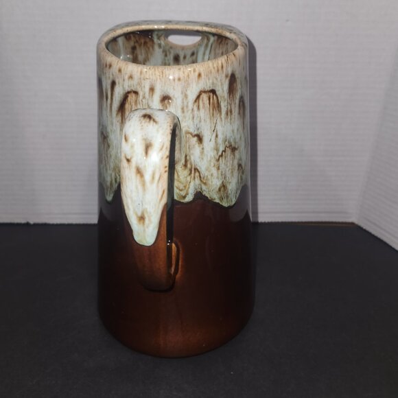 VTG Canonsburg Pottery 9.5” Brown Drip Glazed 2-Quart Water Pitcher w/Ice Lip - Picture 7 of 11